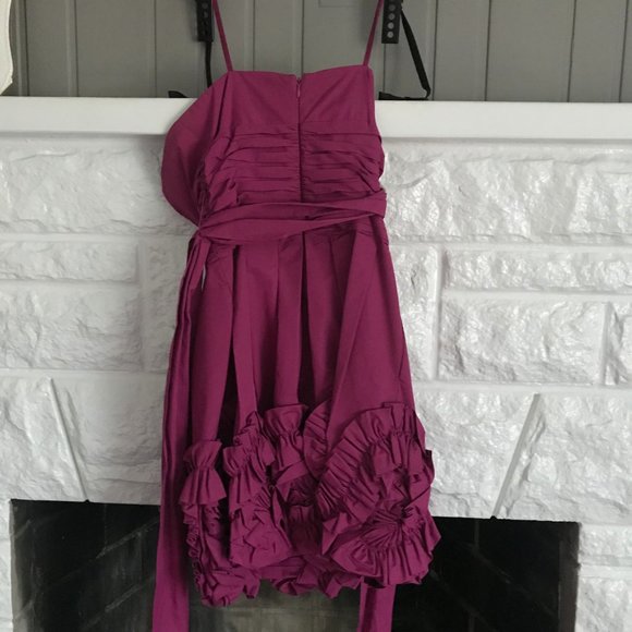 Plum colored strapless cocktail dress - Picture 4 of 4